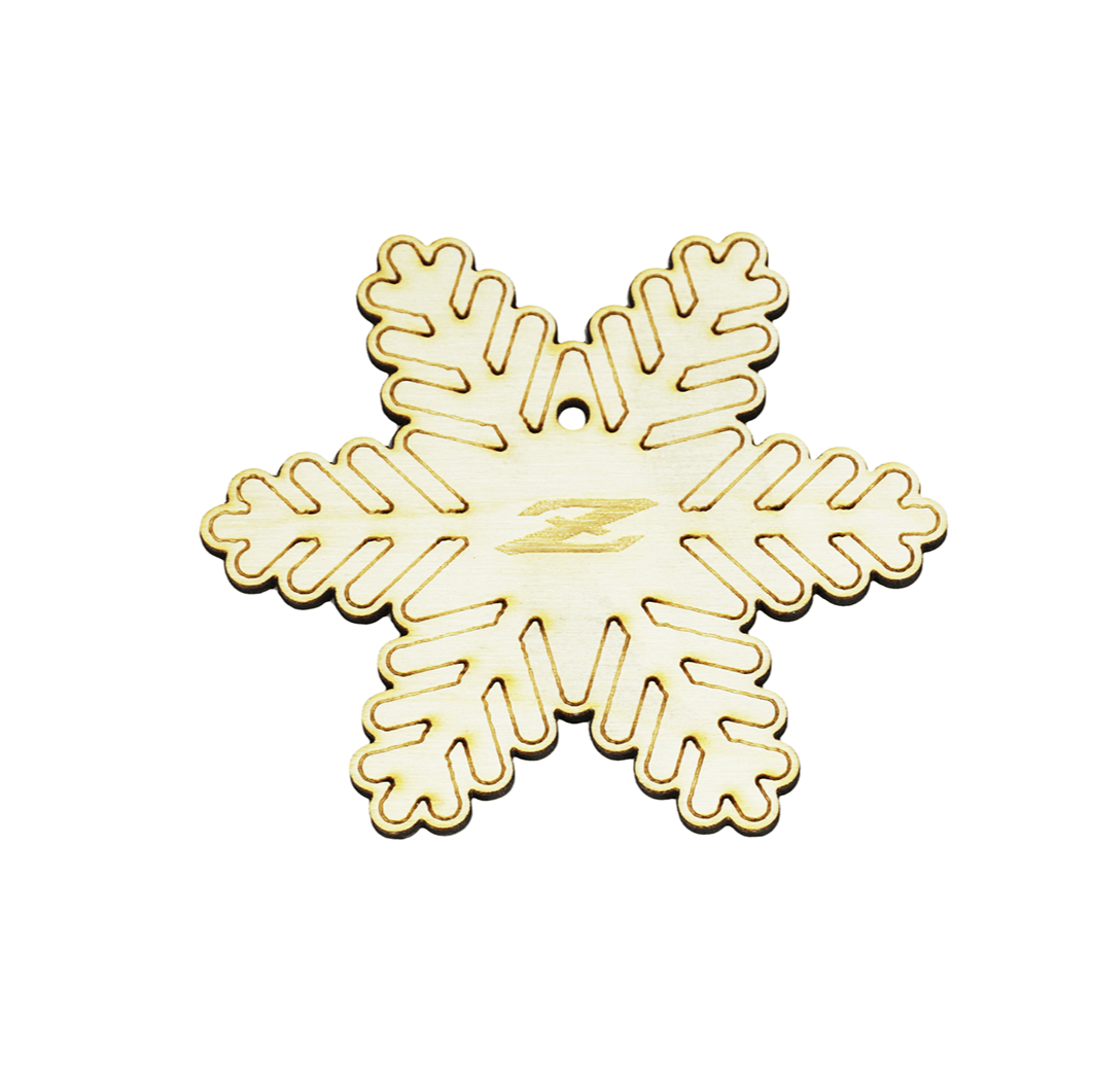 ZSPEC Laser-Engraved Wood Ornament, Datsun S30 240/260/280Z Snowflake, 3.75"