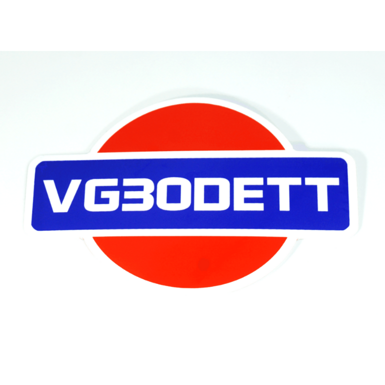 White Vinyl Nissan 300zx VG30DETT Sticker Decal, 4" x 2.8"