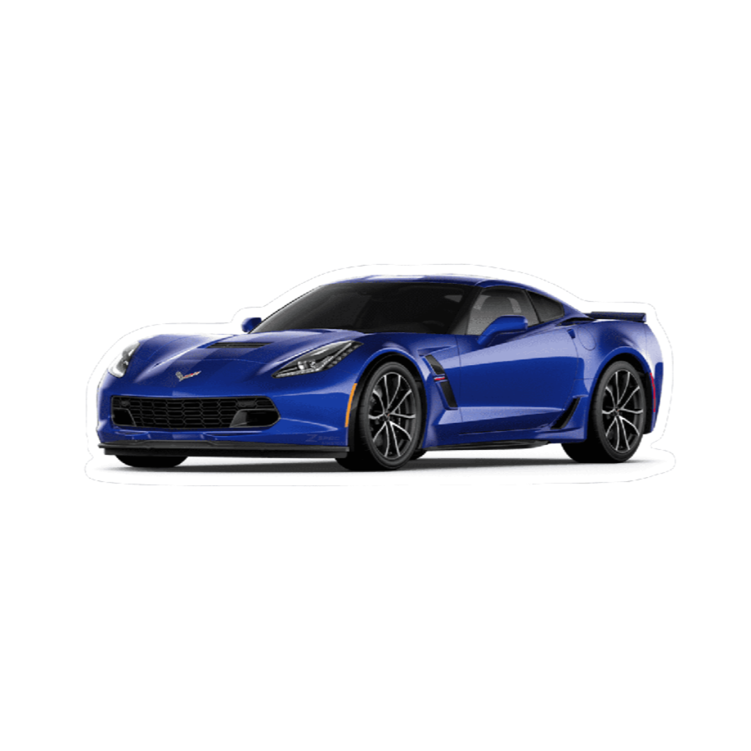 Chevrolet Corvette C7 Sports Car Vinyl Decal / Sticker, Blue