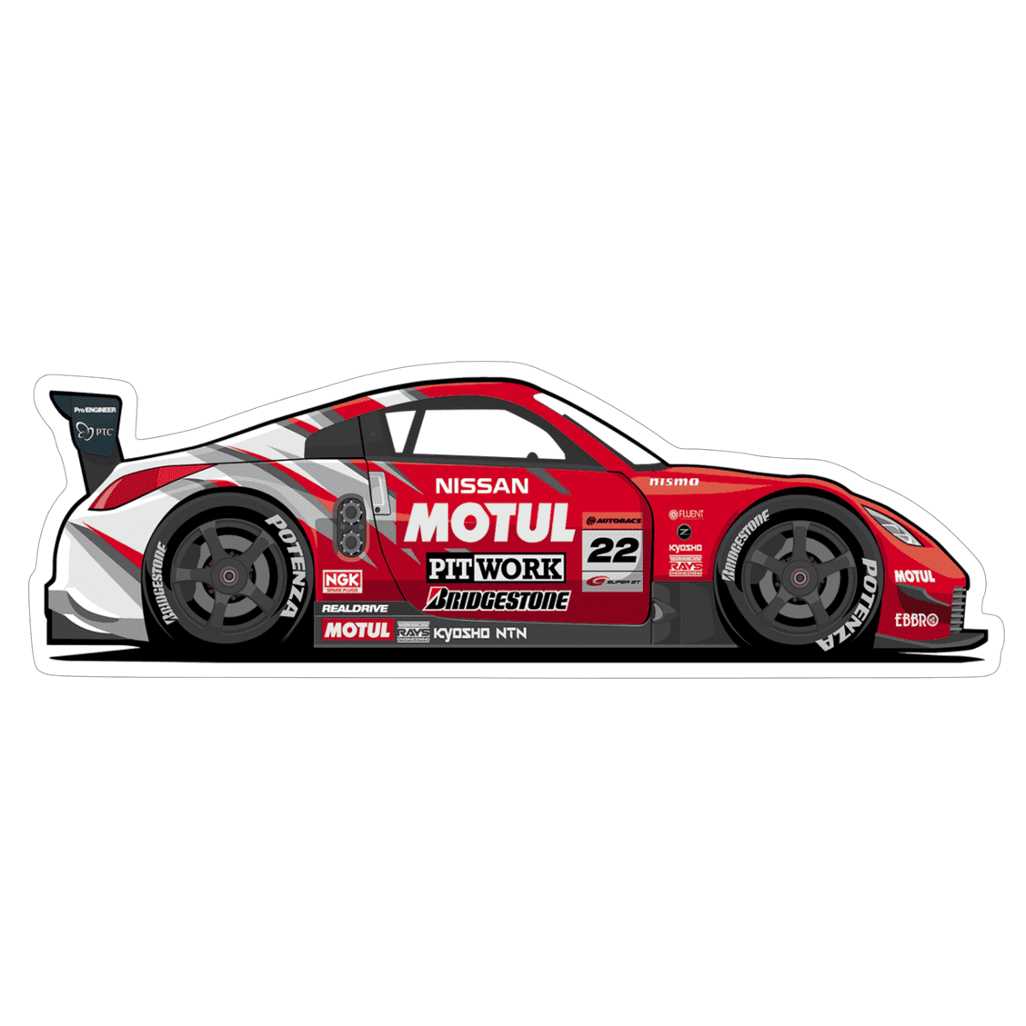 Nissan 350z Z33 #22 SuperGT Race Car Vinyl Decal / Sticker
