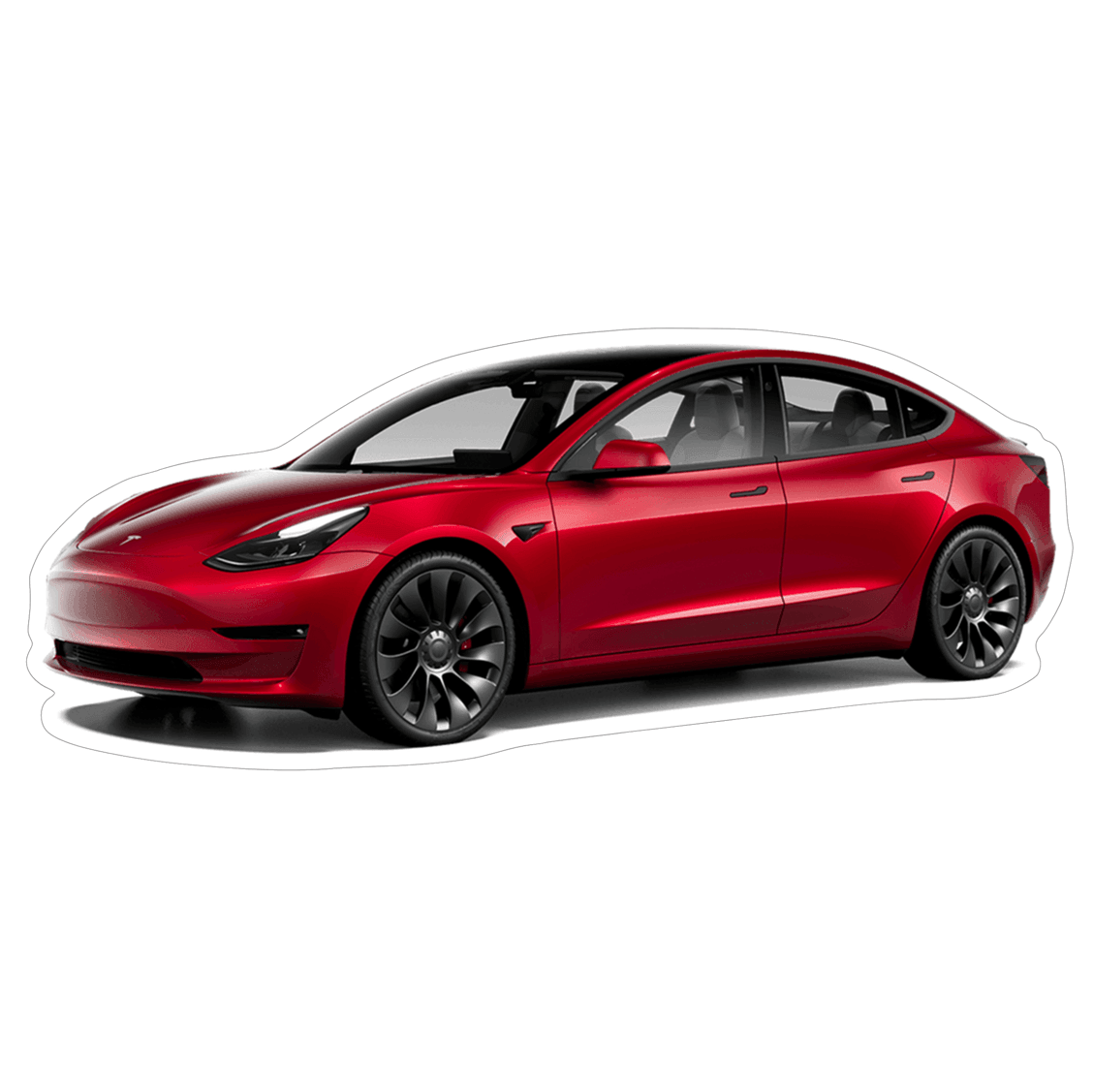 Tesla 3 Electric EV Sedan Vinyl Decal / Sticker
