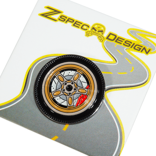 ZSPEC Wheel Pin - Bronze Volk-Style Design - great for Lapels, Hats, Backpacks
