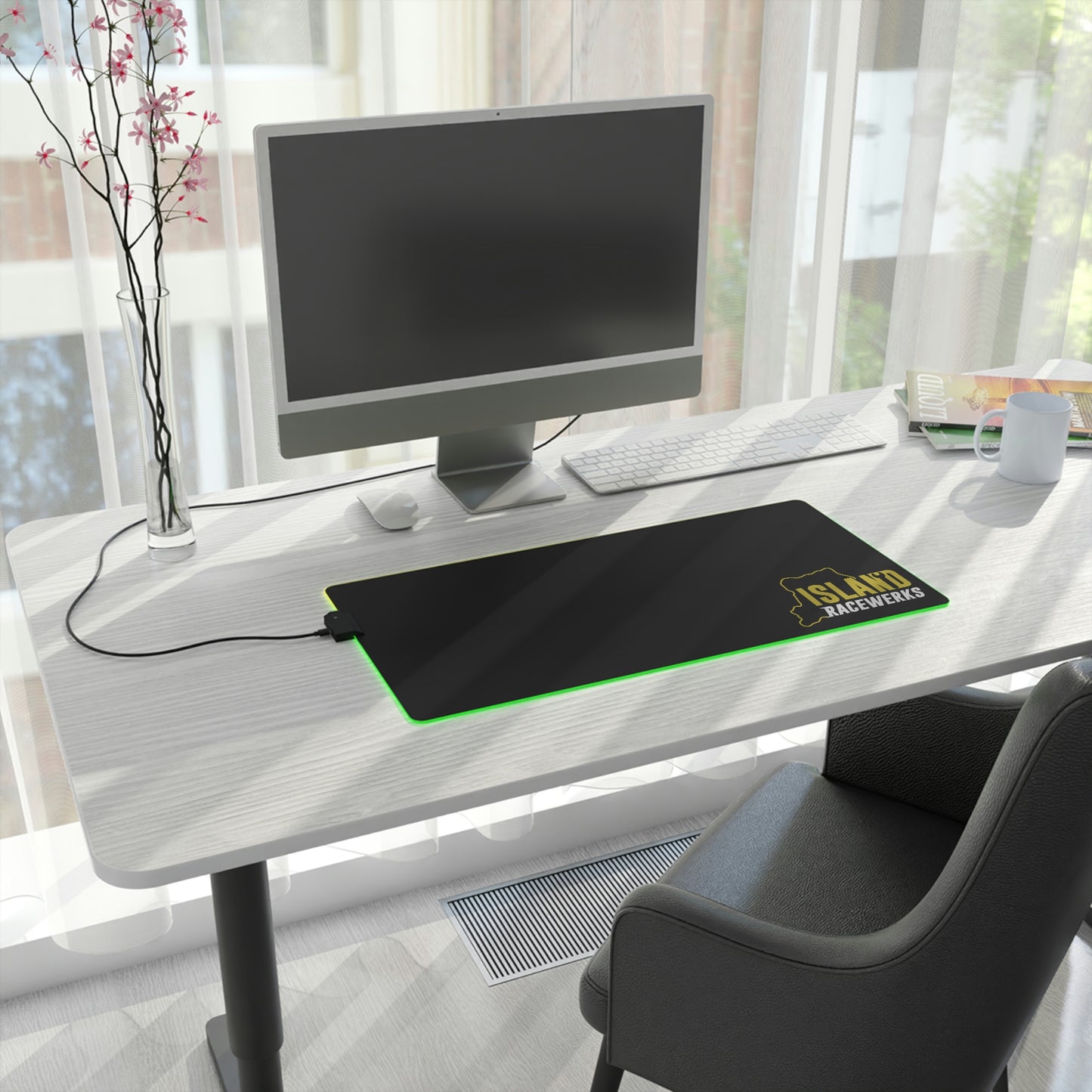 Gold & White LED Gaming Mouse Pad
