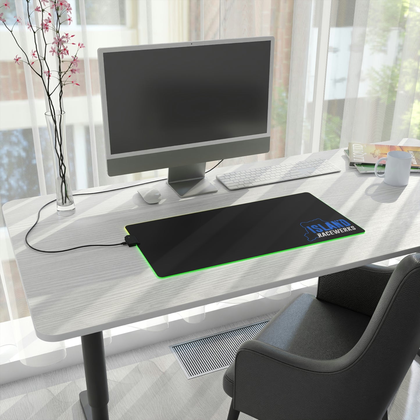 Blue & White LED Gaming Mouse Pad
