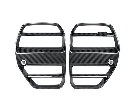 AutoTecknic Dry Carbon Podium V1 Front Grille Set - BMW G80 M3 | G82/ G83 M4