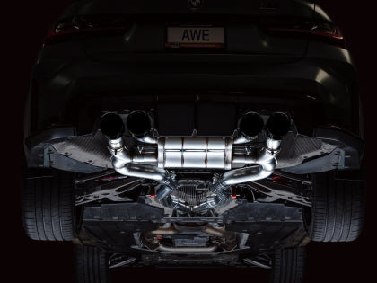 AWE - SwitchPath Catback Exhaust for BMW G8X M3/M4 - Diamond Black Tips