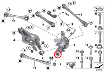 SPL Parts 2010+ BMW F2x 2 Series / 2011+ BMW F3 X 3 & 4 Series Rear Traction Arm Knuckle Bushing