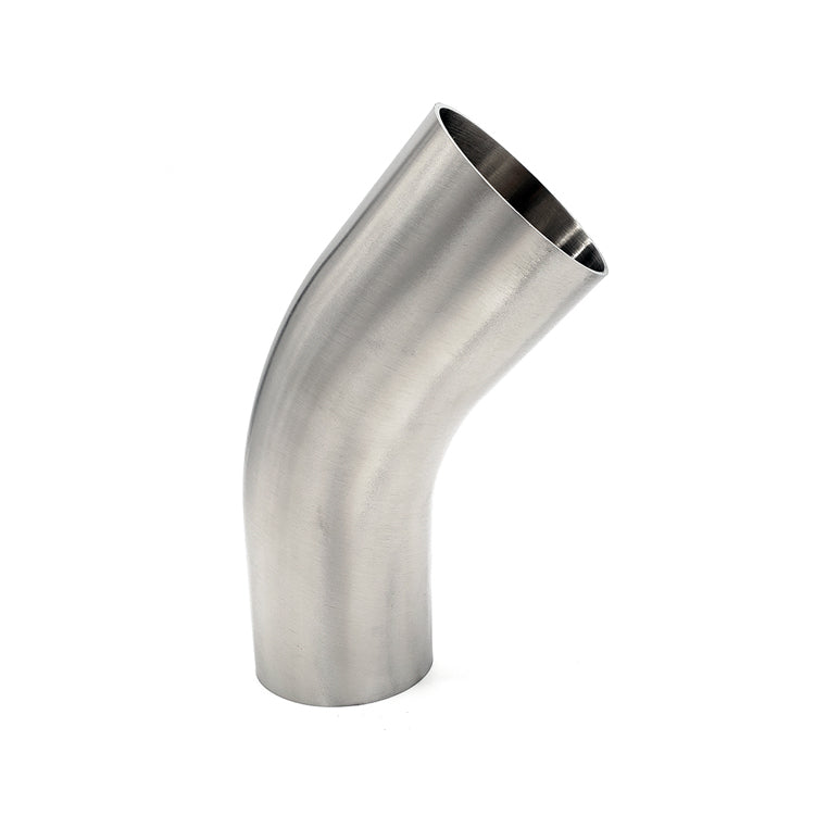 3.500" 14ga Tight Radius 45° Mandrel Bend w/ 2" Tangents - (3.500" CLR) - Brushed Finish - 304 Stainless