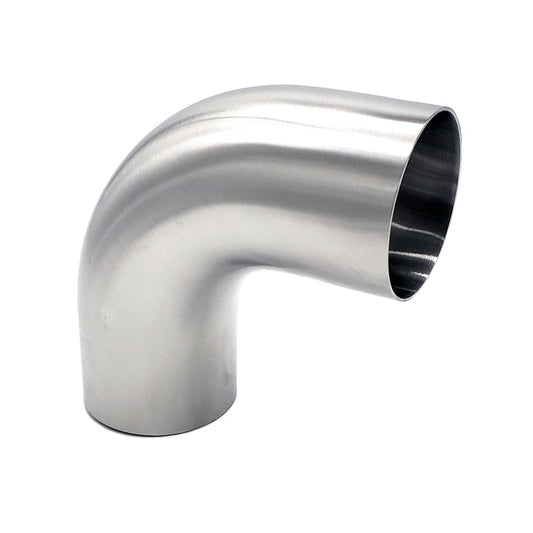 3.000" 16ga Tight Radius 90° Mandrel Bend w/ 2" Tangents - (3.000" CLR) - Brushed Finish - 304 Stainless