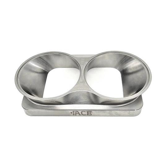 Transition Turbo Flange - Divided T6 to Dual 3.000" OD Tube - 304 Stainless