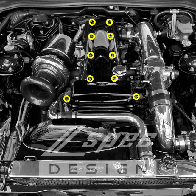ZSPEC Coil Packs Cover Fastener Kit for 2JZ/1JZ engines, Stainless & Billet