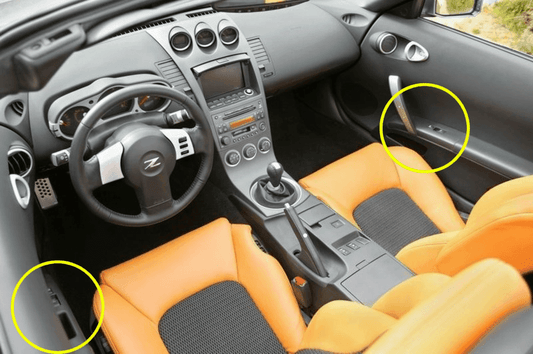 ZSPEC 350z Z33 Interior Door Window Switch Finisher Set, LHD '03-05, Carbon-Weave Style