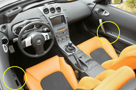 ZSPEC 350z Z33 Interior Door Window Switch Finisher Set, LHD '06-09, Forged Carbon Style