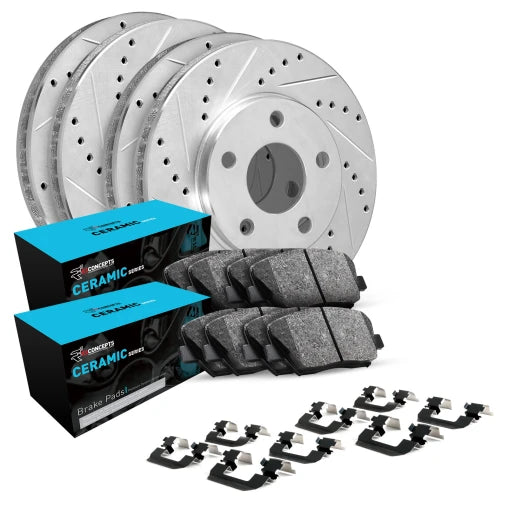 R1 Concepts - Drilled and Slotted Brake Kit with Pads || F3x