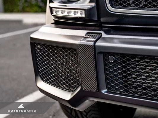 AutoTecknic Carbon Fiber Front Bumper Bull Bar Cover  - Mercedes-Benz W463 G-Class