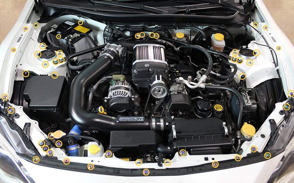 Stage 2 Titanium Hardware Engine Bay Kit - BRZ/GT86/FR-S (2013-2020)