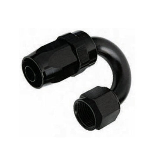 -20AN Female 180° Hose End, Swivel Style, Black Hard Anodized Aluminum