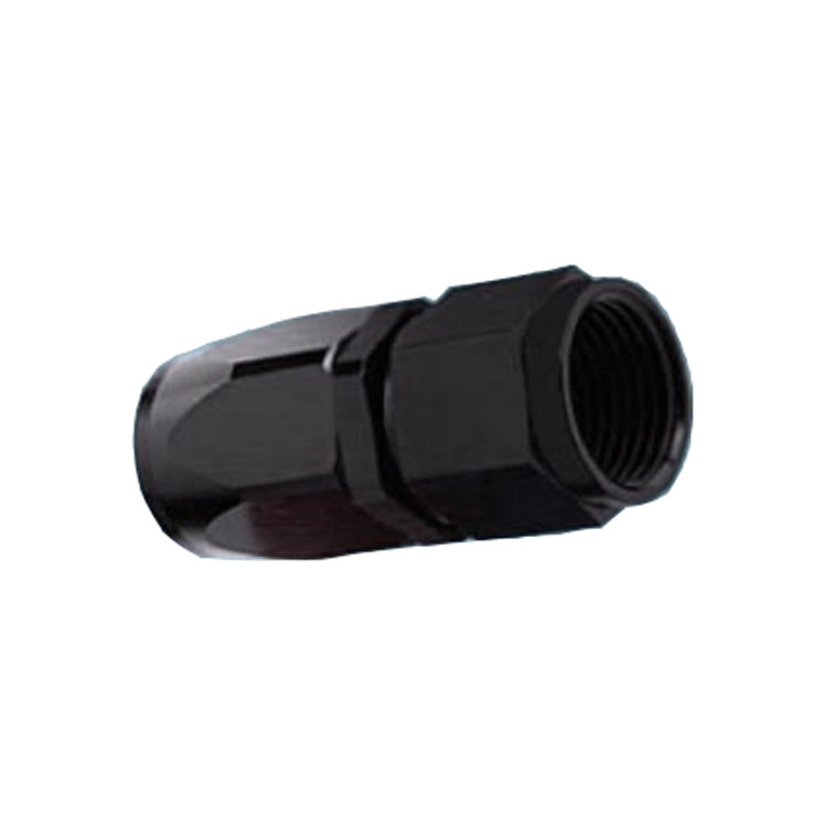 -12AN Female Straight Hose End, Swivel Style, Black Hard Anodized Aluminum