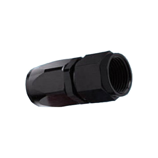 -12AN Female Straight Hose End, Swivel Style, Black Hard Anodized Aluminum