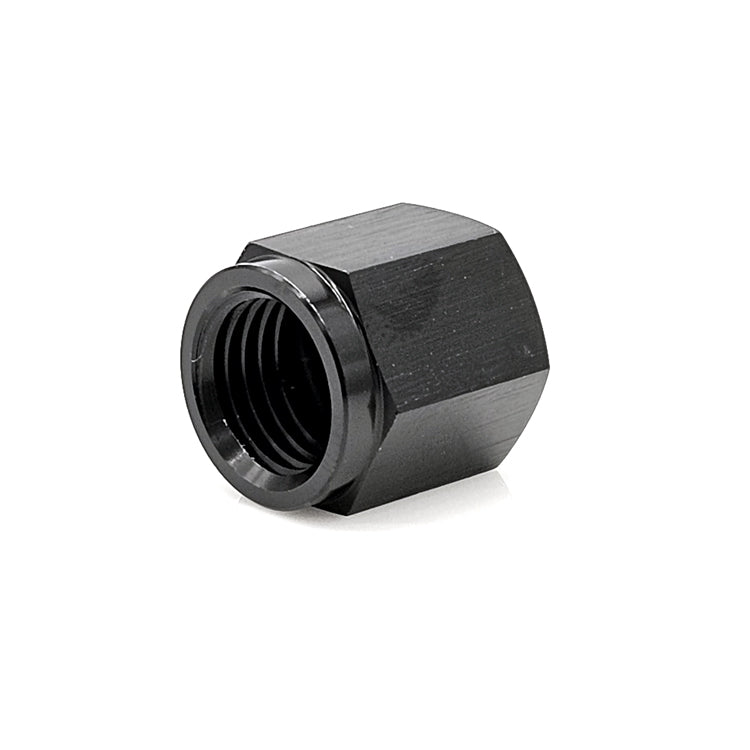 -12AN AN Flare Cap, 6061 Aluminum, Black Hard Anodized