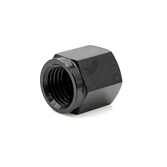 -8AN AN Flare Cap, 6061 Aluminum, Black Hard Anodized