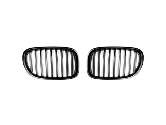 AutoTecknic Stealth Black Front Grille Set - BMW F01/ F02 7-Series LCI