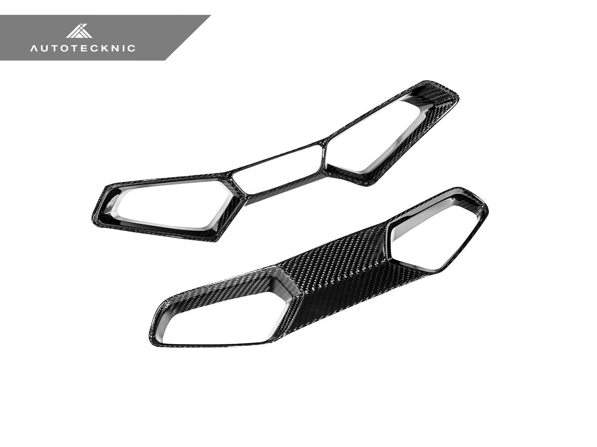 AutoTecknic Dry Carbon Fiber Seat Belt Outlet 4-Piece Front + Rear Cover Set - BMW G8X M2 / M3 / M4