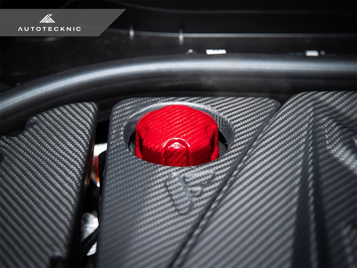 AutoTecknic Dry Carbon Charge Cooler Tank Cap Cover - BMW F90 M5