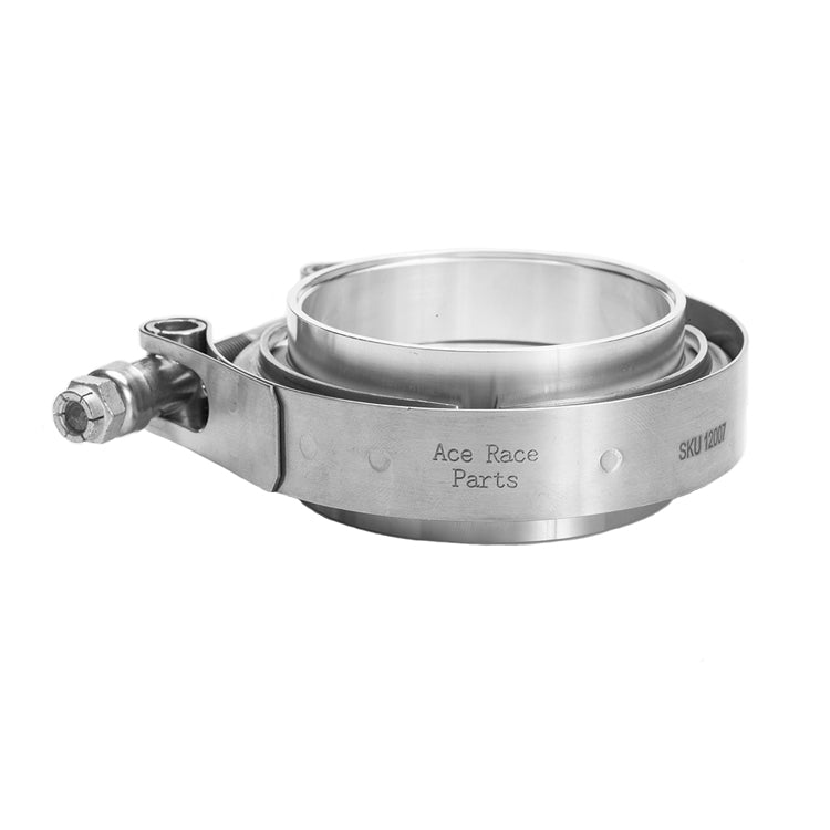 3.500" V-Band Assembly - Aluminum "Male + O-Ring/Female" Flanges, 304 Stainless Clamp