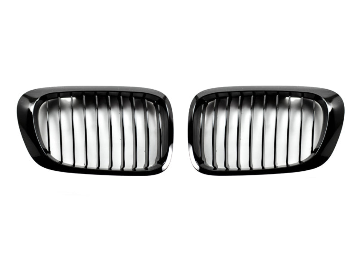 AutoTecknic Glazing Black Front Grille Set - BMW E46 3-Series Coupe Pre-Facelift | M3