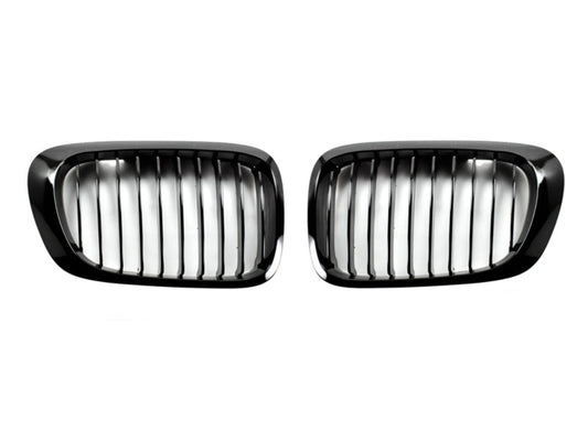 AutoTecknic Glazing Black Front Grille Set - BMW E46 3-Series Coupe Pre-Facelift | M3