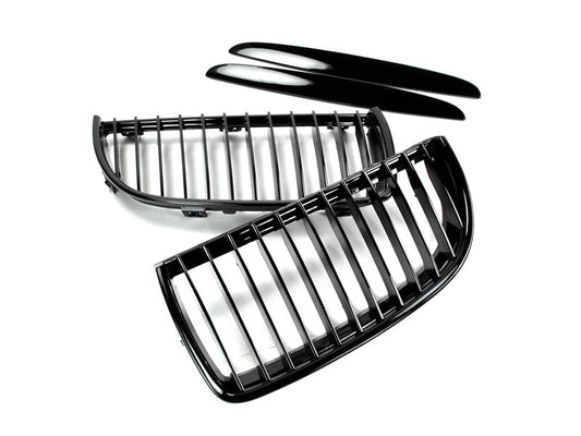 AutoTecknic Glazing Black Front Grille Set - BMW E90 Sedan | E91 Wagon | 3-Series