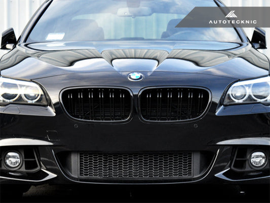 AutoTecknic Dual-Slat Glazing Black Front Grille Set - BMW F10 5-Series | M5