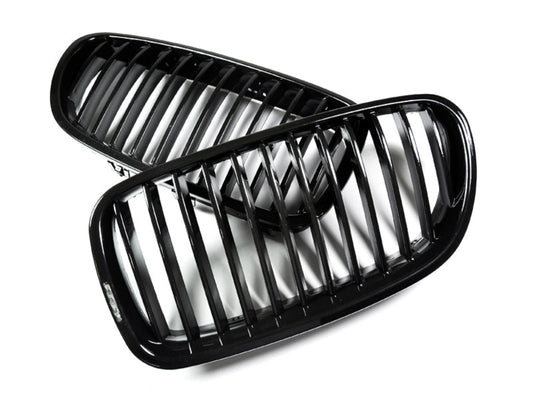 AutoTecknic Glazing Black Front Grille Set - BMW F10 Sedan | F11 Wagon | 5-Series