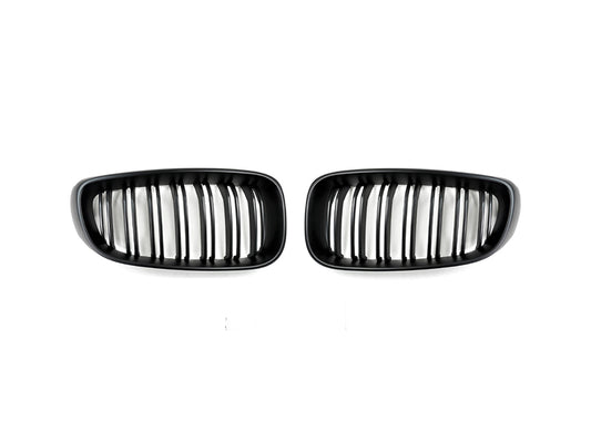AutoTecknic Dual-Slats Stealth Black Front Grille Set - F34 3-Series Gran Turismo