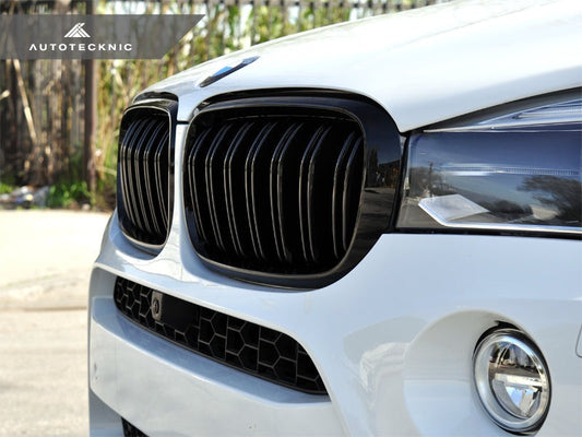 AutoTecknic Dual-Slats Gloss Black Front Grille Set - F15 X5 | F85 X5M & F16 X6 | F86 X6M