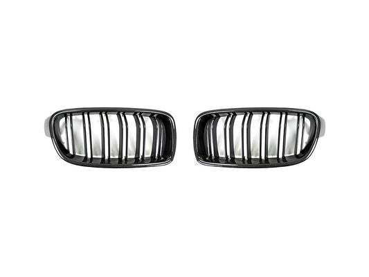 AutoTecknic Dual-Slats Carbon Front Grille Set - F30 3-Series Sedan | F31 3-Series Wagon