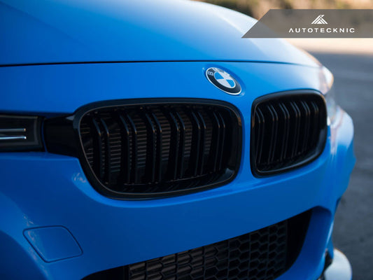 AutoTecknic Dual-Slats Gloss Black Front Grille Set - F30 3-Series