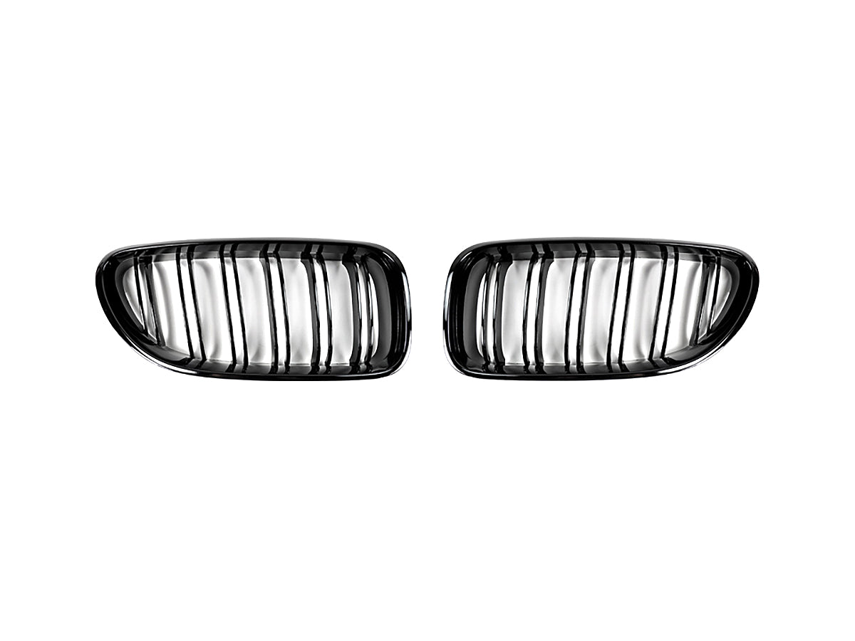 AutoTecknic Dual-Slat Glazing Black Front Grille Set - BMW F06 Gran Coupe | F12 Coupe | F13 Cabrio | 6-Series & M6