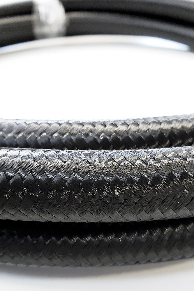 -20AN Black Nylon Braided Flex Hose with Reinforced Rubber Liner - 20 Foot Length