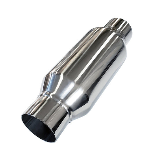Bottle Style Resonator - 3.000" Inlet/Outlet x 12" Long - 304 Stainless