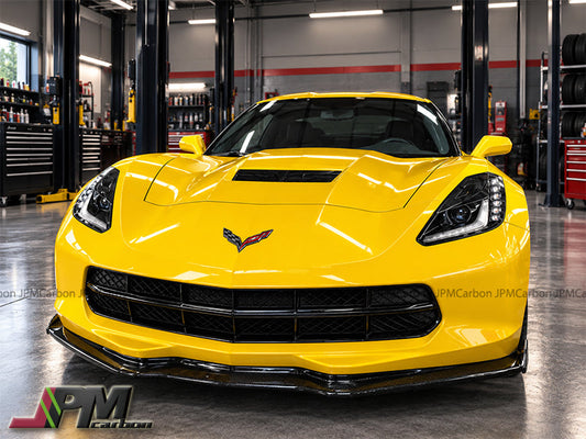 [JPMCarbon] Stage 2 Carbon Fiber Front Bumper Add-on Lip with Winglets Fits For 2014-2019 Chevrolet Corvette C7 Only
