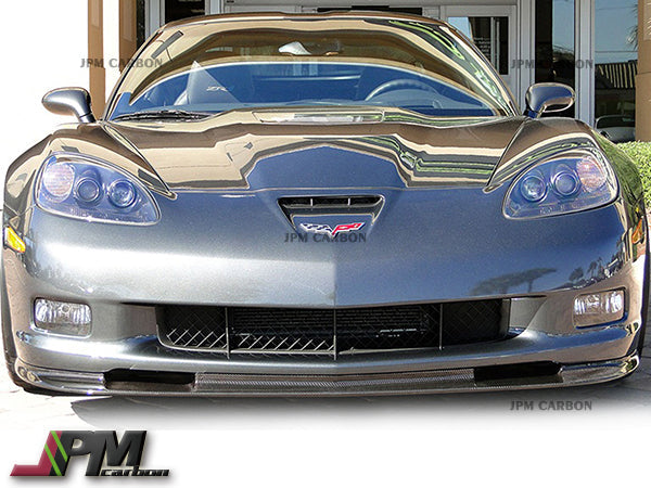 R1 Style Carbon Fiber Front Bumper Add-on Lip Fits For 2005-2013 Chevrolet Corvette C6 Z06 ZR1
