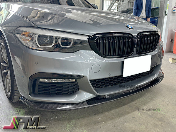 3D Style Carbon Fiber Front Bumper Add-on Lip Fits For 2017-2020 BMW G30 5-Series with M-sport Package Only