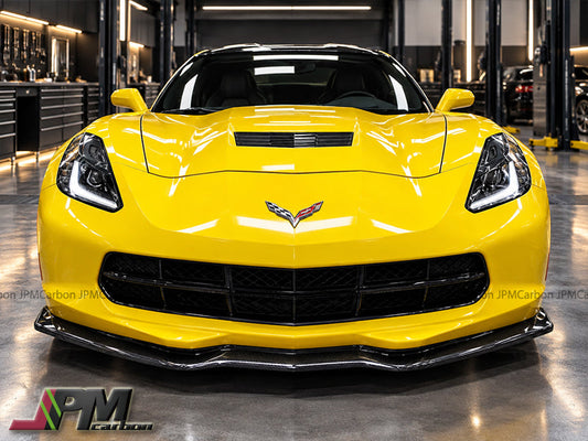 [JPMCarbon] Stage 1 Style Carbon Fiber  Front Bumper Add-on Lip Fits For 2014-2019 Chevrolet Corvette C7