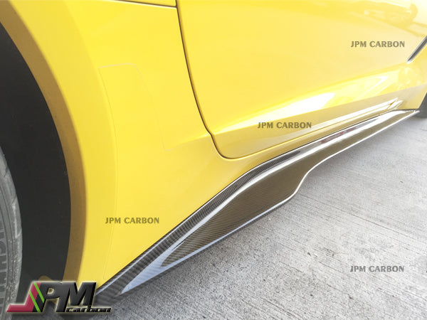[JPMCarbon] JPM R1 Fiber Side Skirt Add-on Lips Fits For 2014-2019 Chevrolet Corvette C7 All Models Only