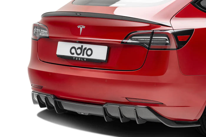 Adro - Premium Prepreg Carbon Fiber Rear Diffuser || Model 3