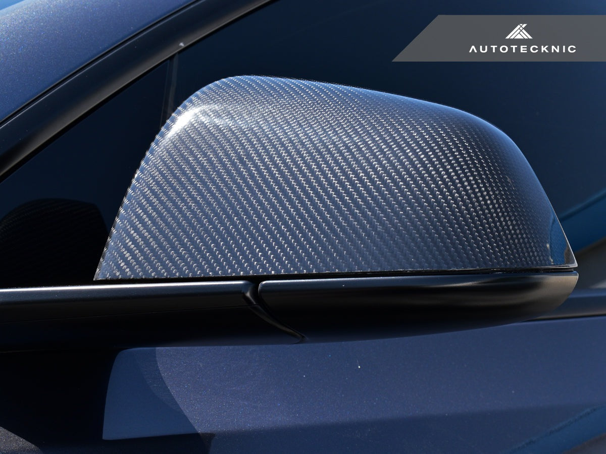 AutoTecknic Dry Carbon Fiber Mirror Covers - Tesla Model Y