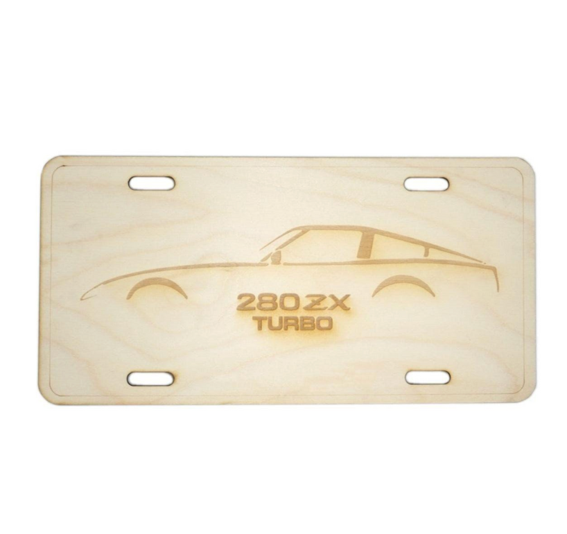 ZSPEC Datsun 280zx S130 Silhouette License Plate, Birch, Ornamental