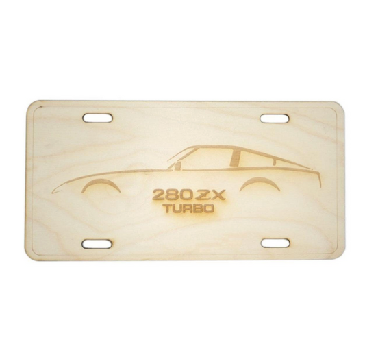 ZSPEC Datsun 280zx S130 Silhouette License Plate, Birch, Ornamental